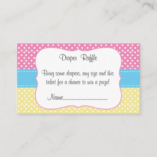 双子の赤ちゃん女の子 – ポッドおむつラッフルの2つのエンドウ エンクロージャーカード (裏面)