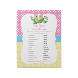 双子の赤ちゃん女の子 – ポッドキャンディーゲームで2つのエンドウ ノートパッド