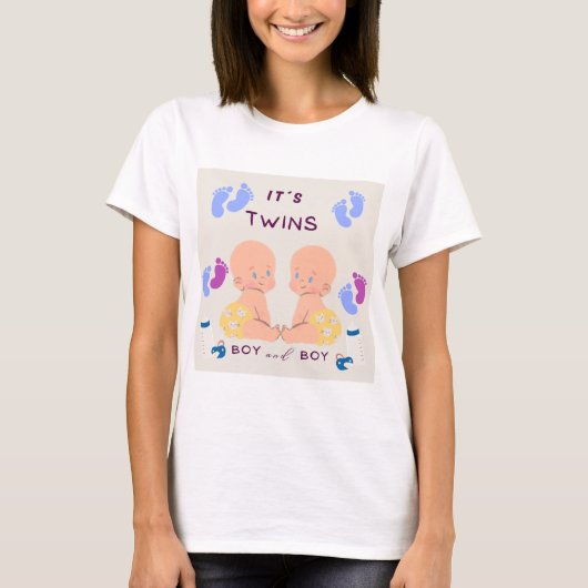 双子の赤ちゃん Tシャツ (正面)