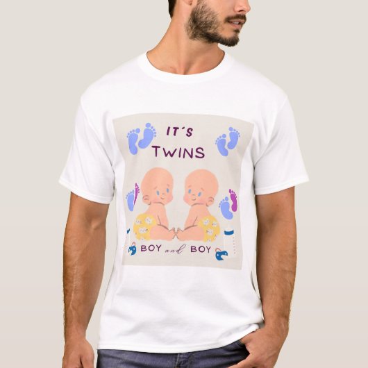 双子の赤ちゃん Tシャツ (正面)