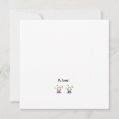 双子の赤ん坊の女の子と名前を祝う男の子 カード (裏面)