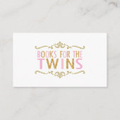 双子の赤ん坊の女の子の象が代わりに本を持って来る エンクロージャーカード (裏面)
