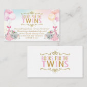 双子の赤ん坊の女の子の象が代わりに本を持って来る エンクロージャーカード (正面/裏面)