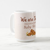 双子の赤男女兼用ちゃんシャワーマグカップ コーヒーマグカップ (正面左)