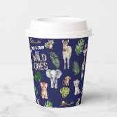 双子の野生のワン、海軍の青いジャングル動物をテーマにした 紙コップ (裏面)