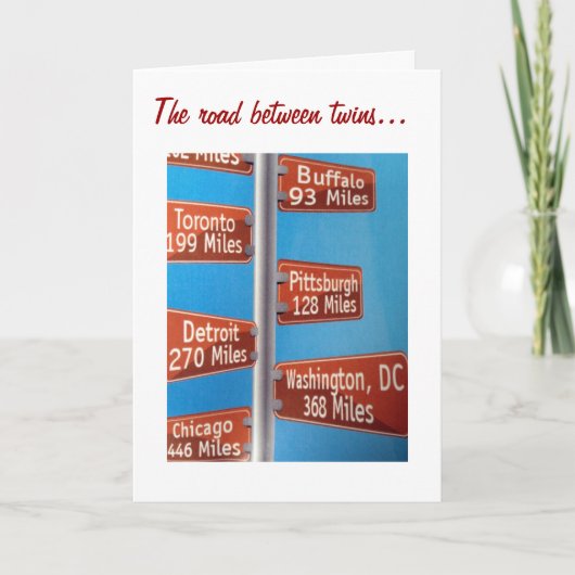 双子の間の道は決して遠くない誕生日 カード (正面)