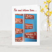 双子の間の道は決して遠くない誕生日 カード (黄色い花)