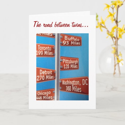 双子の間の道は決して遠くない誕生日 カード (黄色い花)