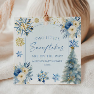 双子の雪の結晶 冬 双子 ベビーシャワー フェイバータグ