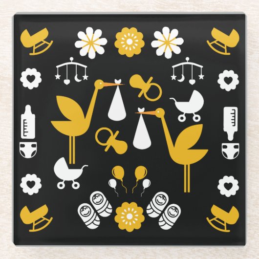 双子の非性茎の配信 ガラスコースター (正面)