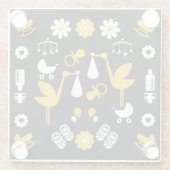 双子の非性茎の配信 ガラスコースター (裏面)