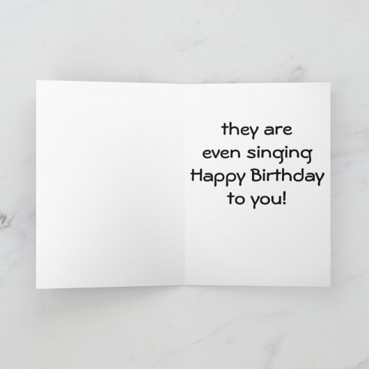 双子の鳥が歌うハッピーバースデー カード (内部)