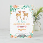 双子の鹿のベイビーシャワー招待状 招待状 (スタンド正面)