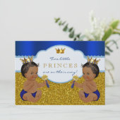 双子の黒人プリンスベイビーシャワー 招待状 (スタンド正面)