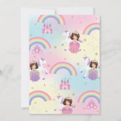 双子の黒髪プリンセスとユニコーンの誕生日 招待状 (裏面)