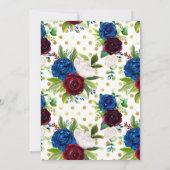 双子の16回目の誕生日 バーガンディ ネイビー 招待状 (裏面)