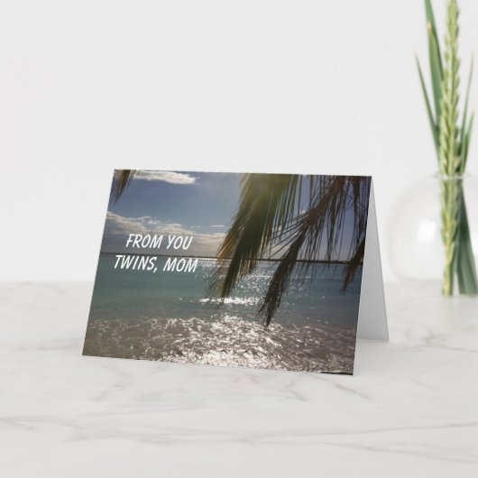 双子の2倍の愛を母の誕生日 カード (正面)
