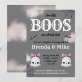 双子のBOOSがもうすぐ生まれる！ゴーストベイビーシャワー 招待状 (正面/裏面)