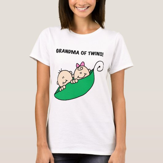 双子のTシャツとプレゼントのおばあちゃん Tシャツ (正面)
