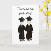 双子は卒業証書 カード (黄色い花)