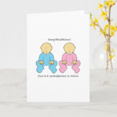 双子への祖父母おめでとう カード (黄色い花)