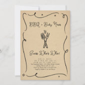 双子または三つ子BBQ性別リビール招待状 招待状 (正面)