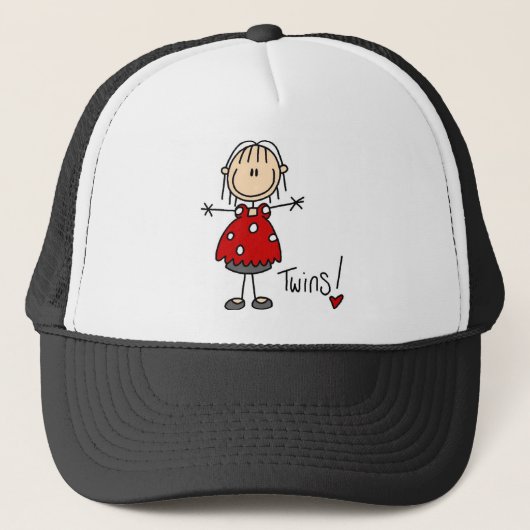 双子を妊娠 Stick Figure ハット (正面)