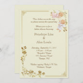 双子を称えるベビーシャワー 招待状 (正面/裏面)