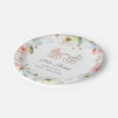 双子エレガントの女の子と男の子のシャワー ペーパープレート (アングル)