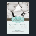 双子エレガント生誕発表:アクアブルー 案内状<br><div class="desc">BabyShoppeはオールモノのベビーを専門にしているので、これらにも興味があるかもしれない…</div>