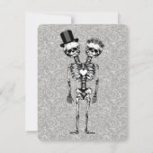 双子カップルの結婚式出欠確認カード 招待状 (裏面)