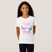 双子ガールズ バタフライバースデーTシャツ Tシャツ (正面フル)