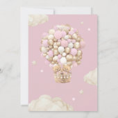 双子クマ気球bearly待って赤ちゃんガールシャワー 招待状 (裏面)