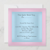 双子ジェンダーがパーティー少年または少女のブルーピンクを明らかにする 招待状 (裏面)