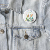 双子パーソナライズされたの赤ちゃんシャワーをお楽しみ 缶バッジ (インサイチュ)