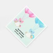 双子パーソナライズされたの赤ちゃんシャワー スタンダードランチョンナプキン (角)