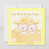 双子ベビーシャワー招待状中立ジェンダー 招待状 (正面)