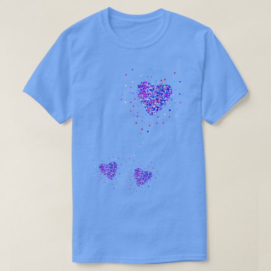双子ベビー妊娠告知ハート2 Tシャツ (デザイン正面)