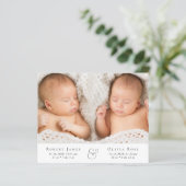 双子ミニマルの写真誕生のお知らせ (スタンド正面)