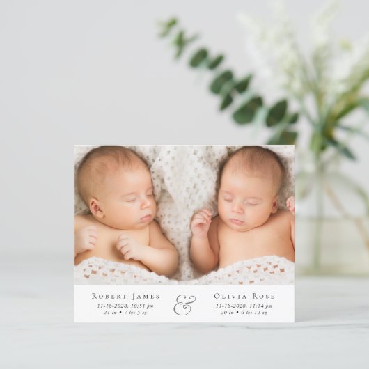 双子ミニマルの写真誕生のお知らせ (スタンド正面)