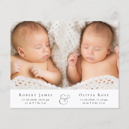 双子ミニマルの写真誕生のお知らせ (正面)