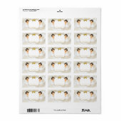 双子ヴィンテージベビーガールズバプテスマ金ゴールドホワイト ラベル (フルシート)