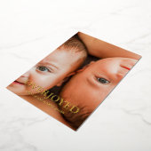 双子出産おめでとう　写真付き 誕生発表 箔シーズンカード (回転した状態)