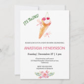 双子出産のお知らせ。ベビーシャワーのご招待 (正面)