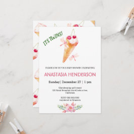 双子出産のお知らせ。ベビーシャワーのご招待