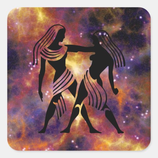 双子双生児スタンプ スクエアシール (正面)