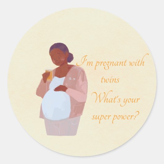 双子妊娠すごい中 ラウンドシール (正面)