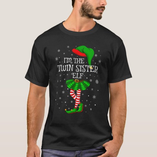 双子姉妹の妖精のクリスマス マッチング ファミリー グループ Tシャツ (正面)