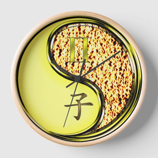 双子座と丙子 壁時計 (正面)