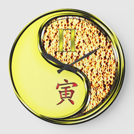 双子座と丙寅 ラージ壁時計 (正面)